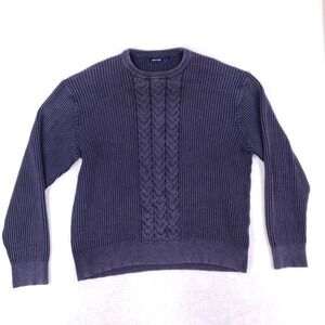 Nautica Blue Cable Knit Ribbed Sweater 3XL Navy